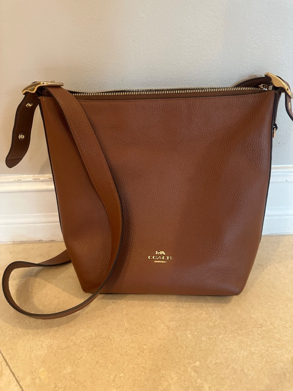 Val Duffle Shoulder Bag, Coach, Brown, Medium